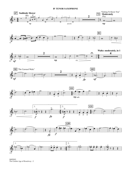 The Golden Age Of Broadway - Bb Tenor Saxophone by Richard Rodgers Concert Band - Digital Sheet Music