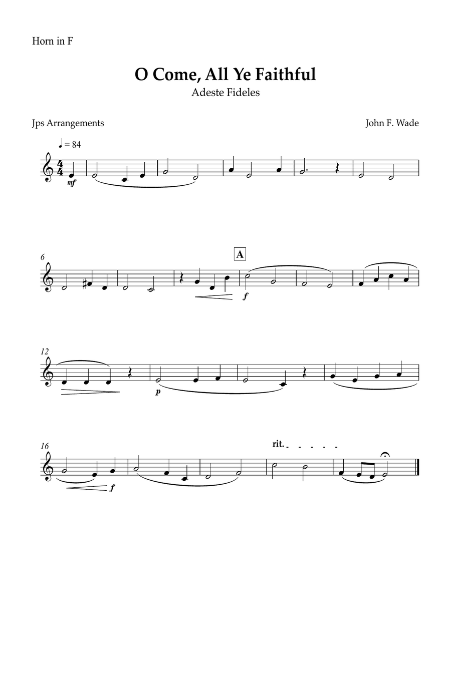 O Come, All Ye Faithful for brass quartet and piano Brass Quartet scores gallery preview page 5