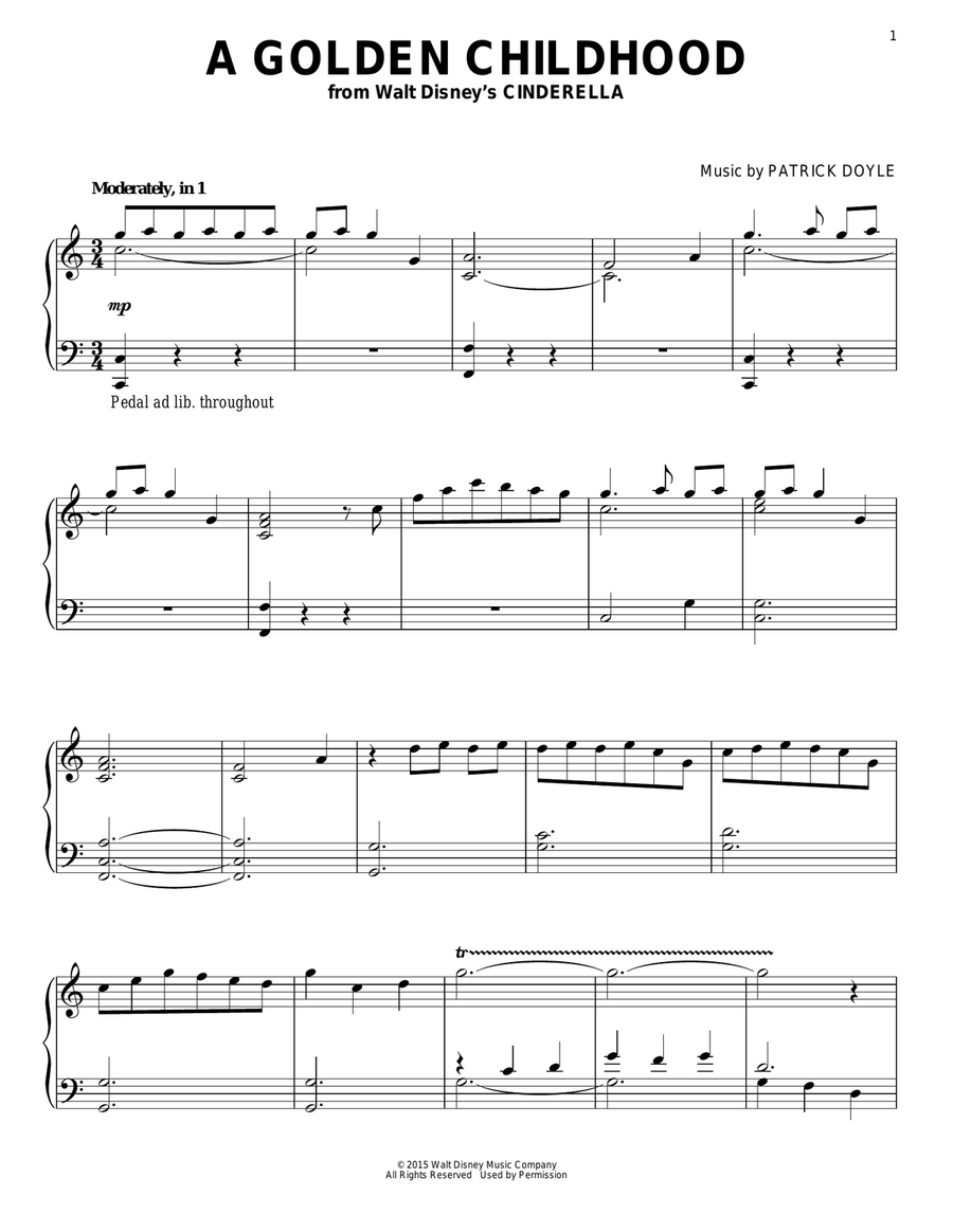 A Golden Childhood Piano Solo scores gallery preview page 1