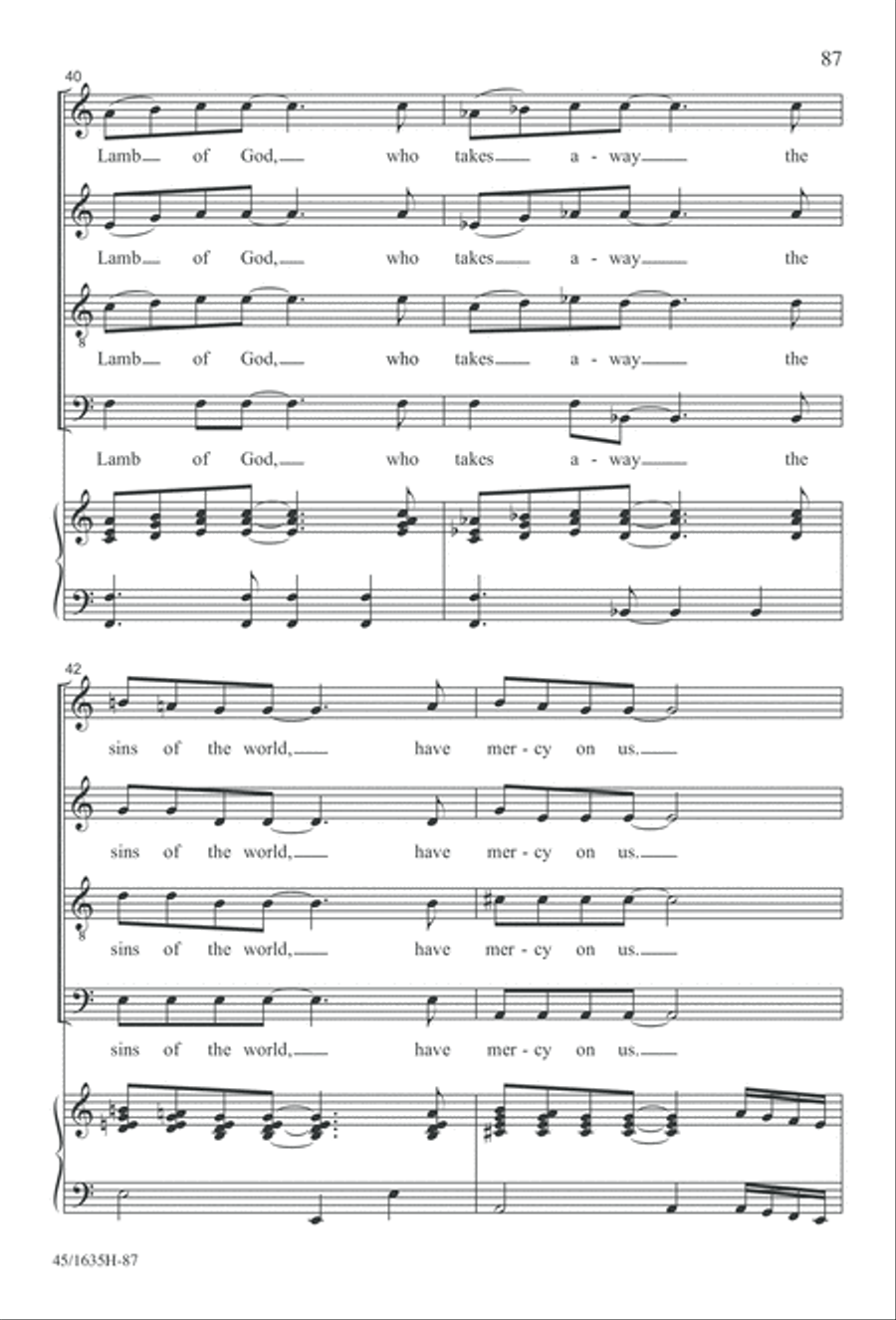 Mass: A Celebration of Love and Joy 4-Part scores gallery preview page 87