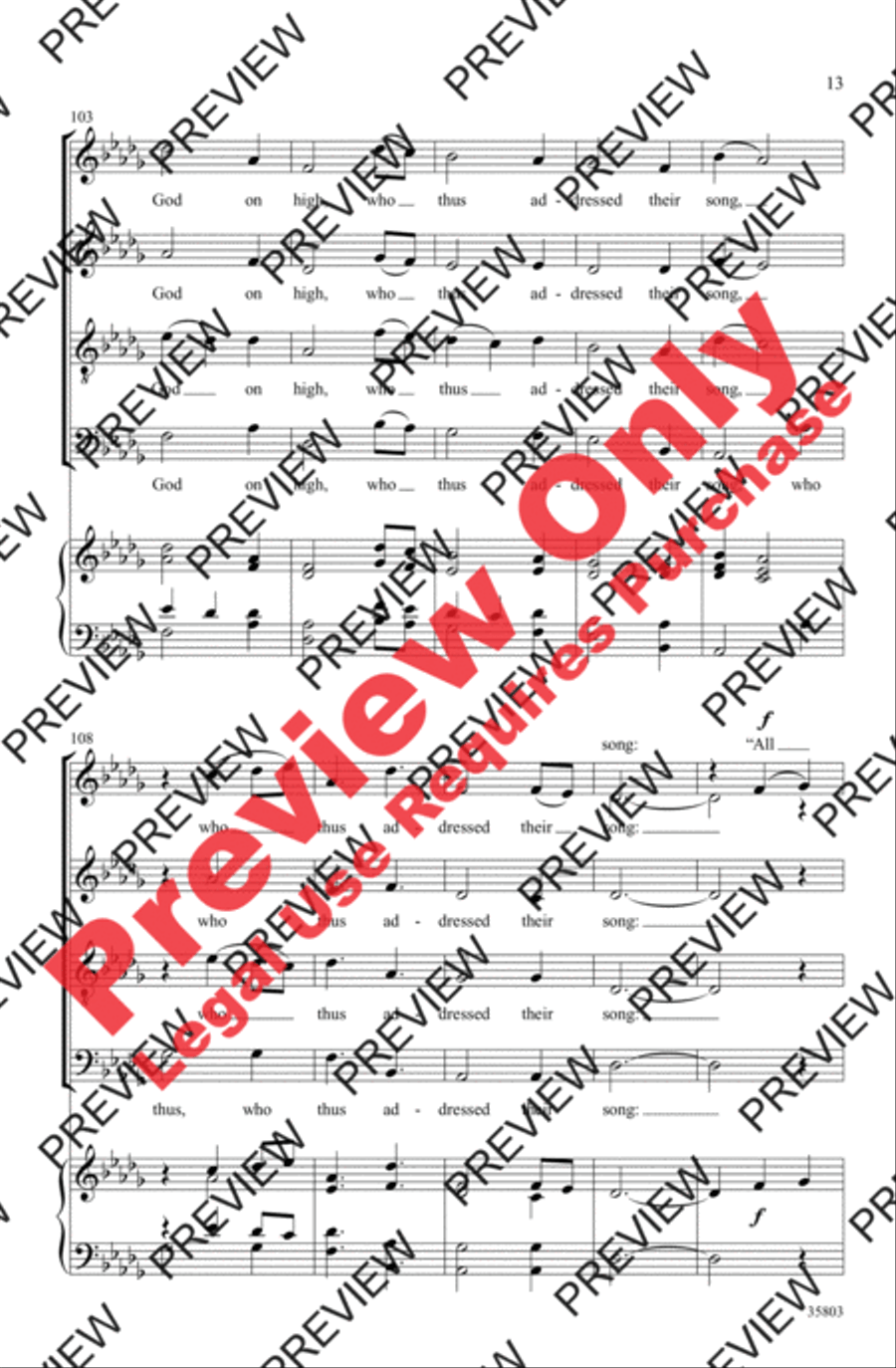 While Shepherds Watched Their Flocks 4-Part scores gallery preview page 13