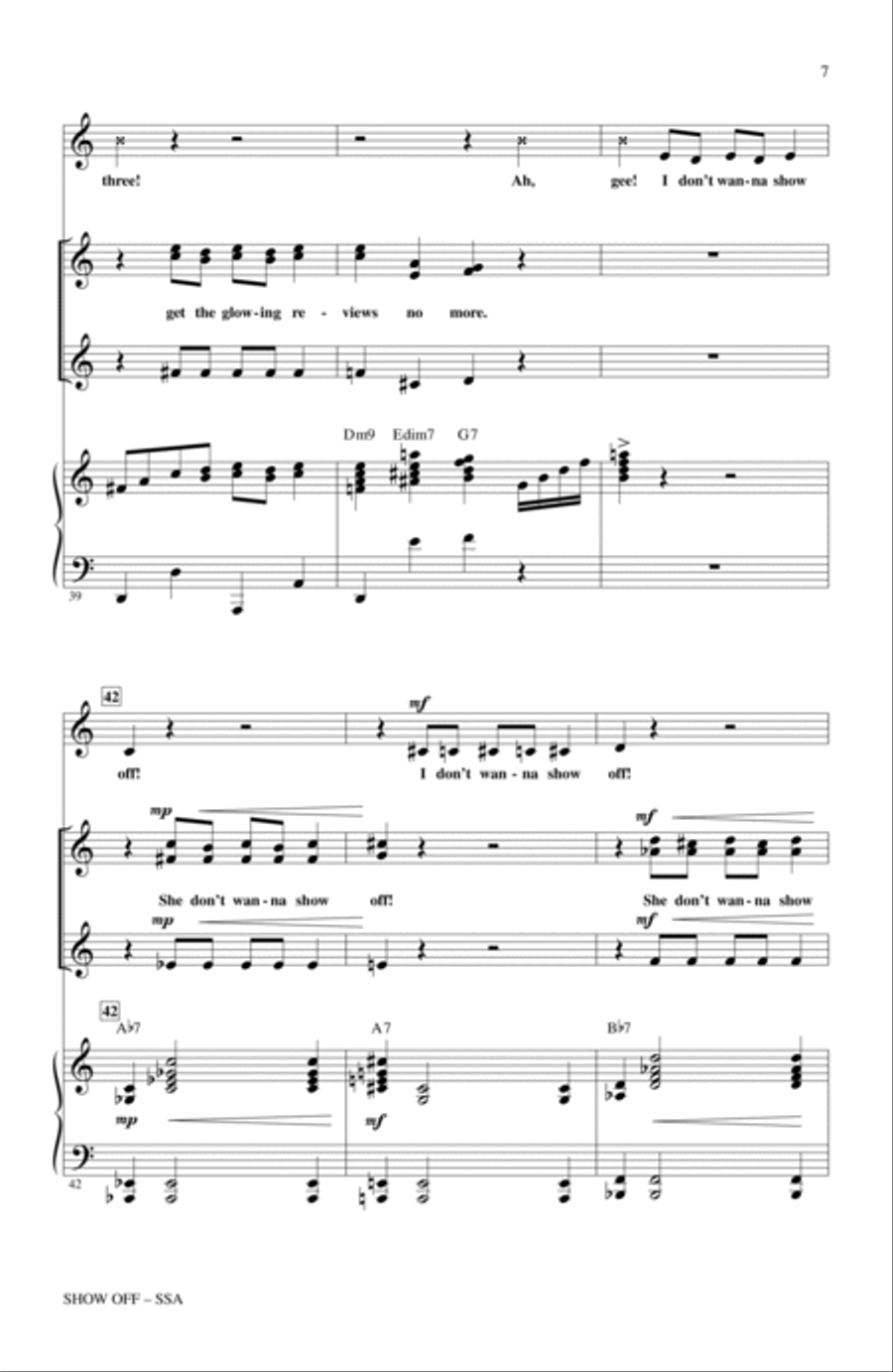 Show Off (from The Drowsy Chaperone) SSA scores gallery preview page 6