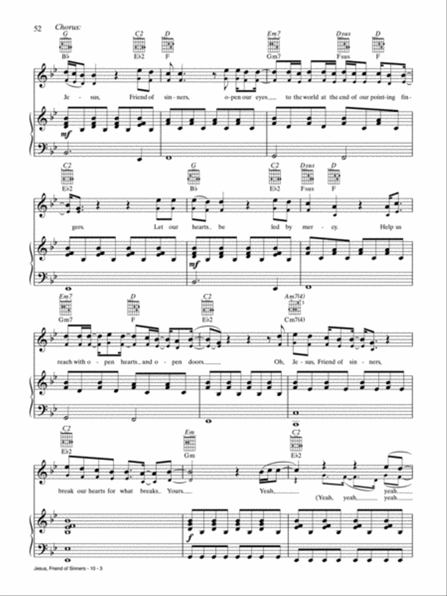 Jesus, Friend of Sinners Jesus, Friend of Sinners Piano, Vocal, Guitar scores gallery preview page 3