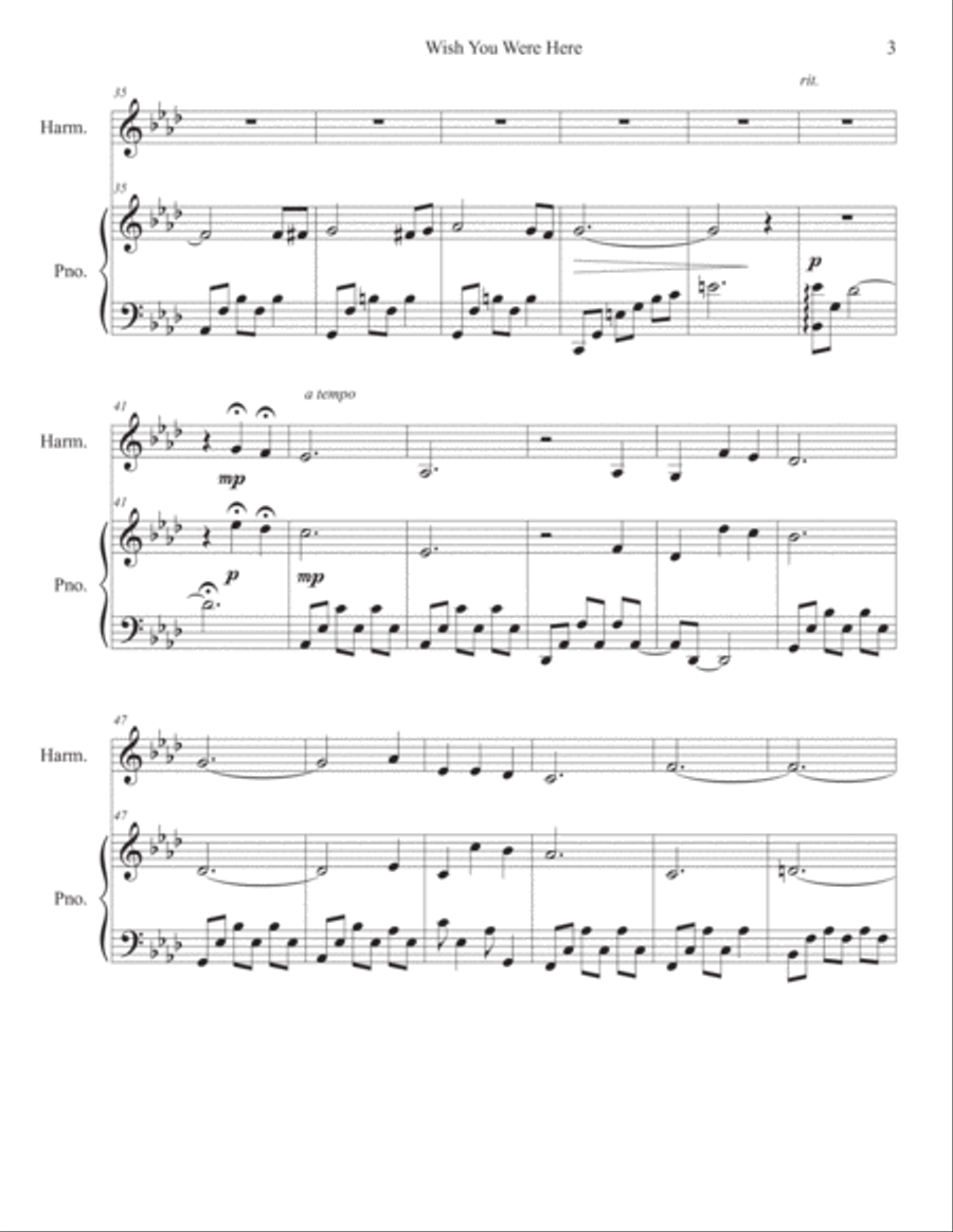 Wish You Were Here Piano, Vocal, Guitar scores gallery preview page 3