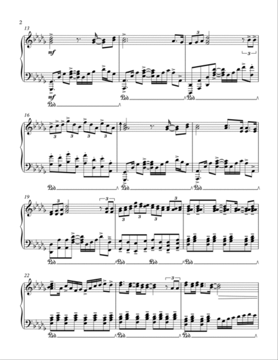 Chandelier Piano Solo scores gallery preview page 2