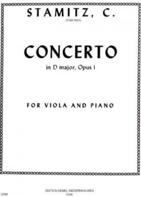 Concerto in D major : for viola and piano, opus 1 (Edition viola/piano)