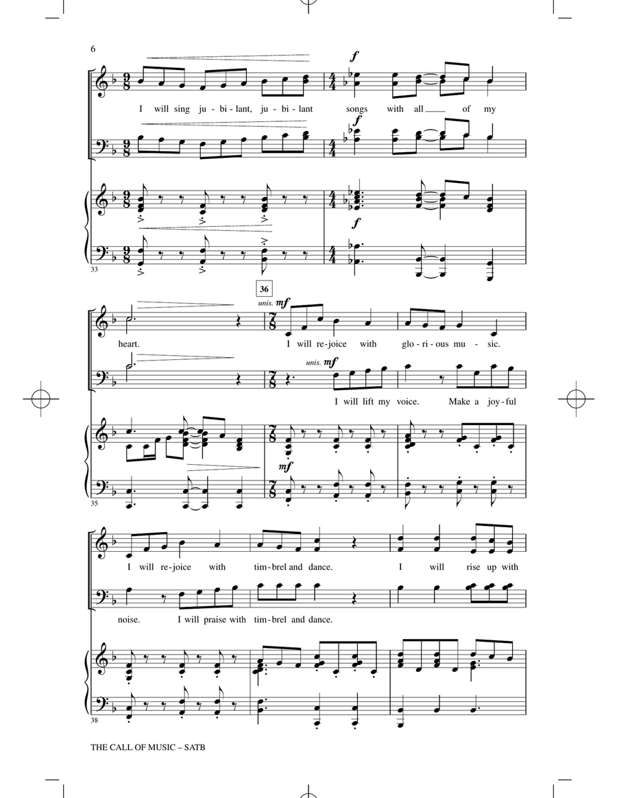 The Call Of Music 4-Part scores gallery preview page 5