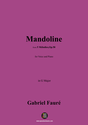 Book cover for G. Fauré-Mandoline,in G Major,Op.58 No.1