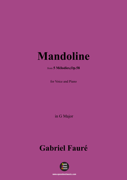 G. Fauré-Mandoline,in G Major,Op.58 No.1