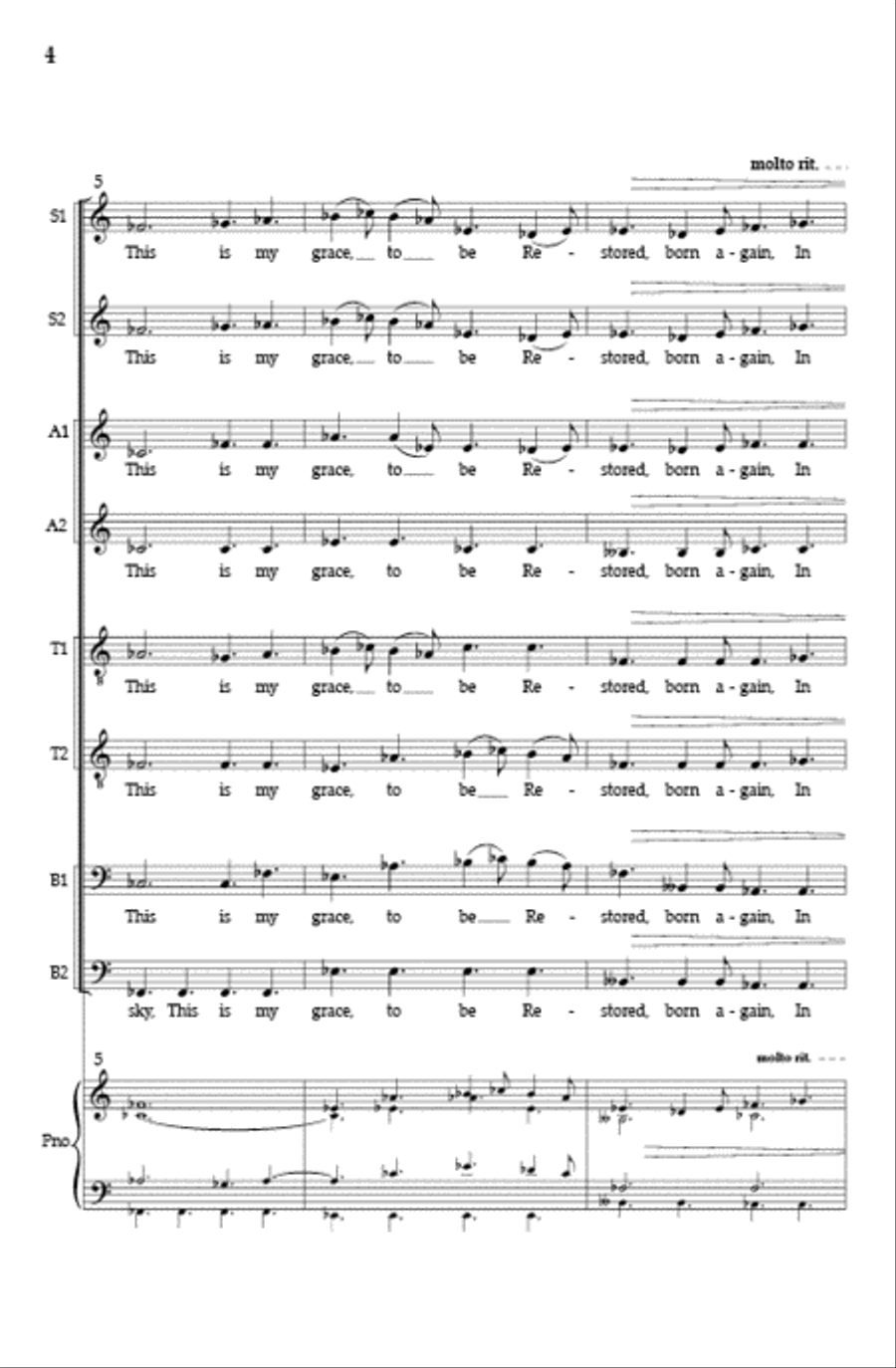 Across the Vast, Eternal Sky (Vocal Score) SSAATTBB scores gallery preview page 3
