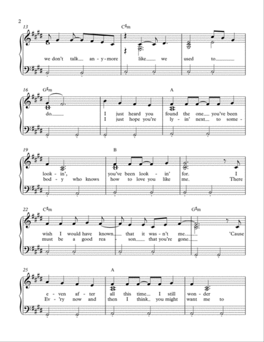 We Don't Talk Anymore Voice scores gallery preview page 2