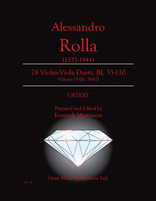 Book cover for 78 Violin-Viola Duets, BI. 33-110 Volume 13 (BI. 79-82)