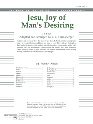 Jesu, Joy of Man's Desiring: Score