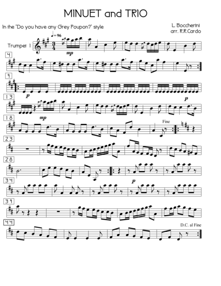 Minuet and Trio - L. Boccherini (for Brass Quintet/Trumpet 1) image number null
