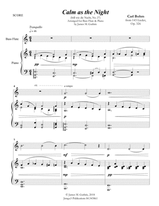 Bohm: Calm as the Night for Bass Flute & Piano