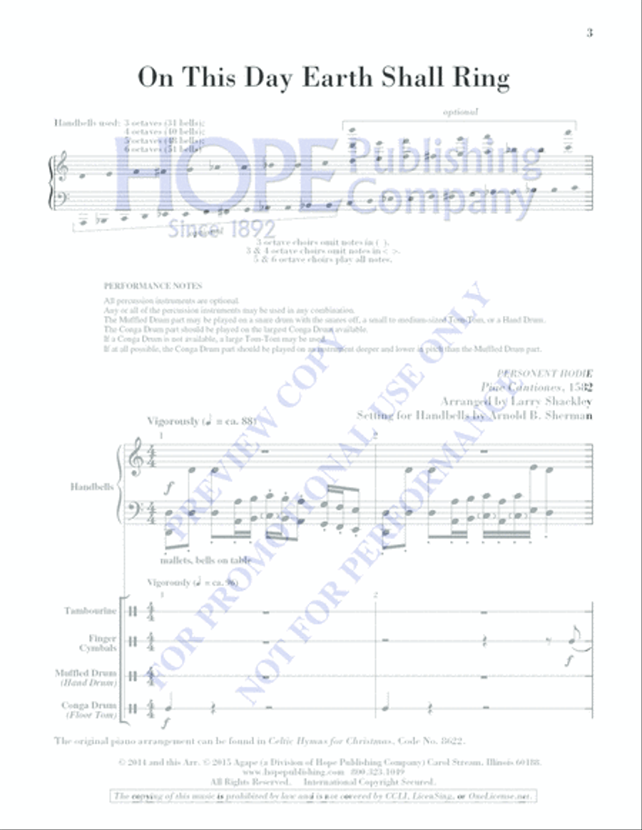 On This Day Earth Shall Ring Handbell Choir scores gallery preview page 3