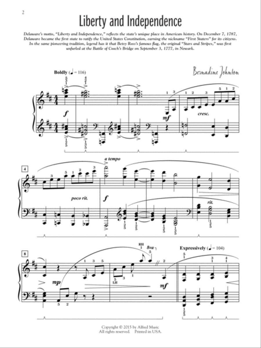 Delaware -- The First State Piano Solo scores gallery preview page 2