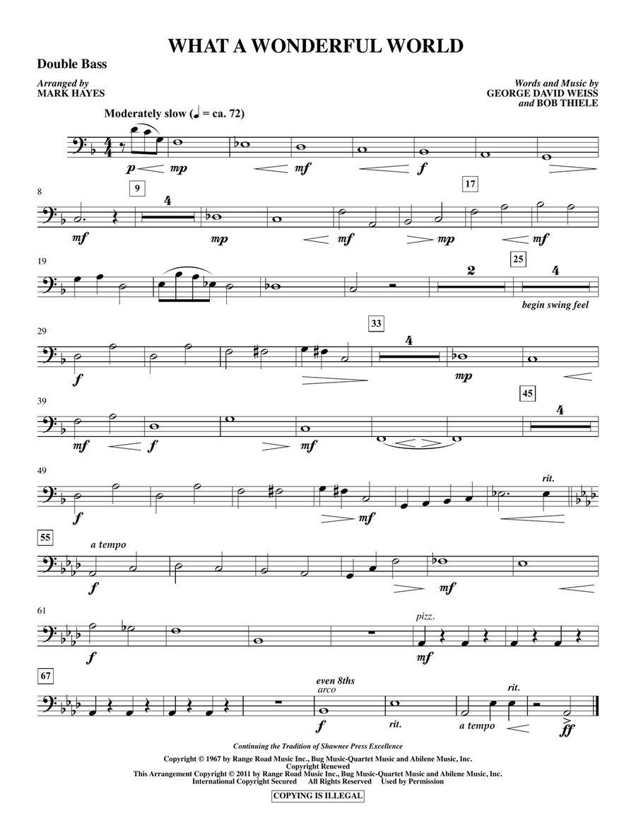 What A Wonderful World - Double Bass Choir scores gallery preview page 1