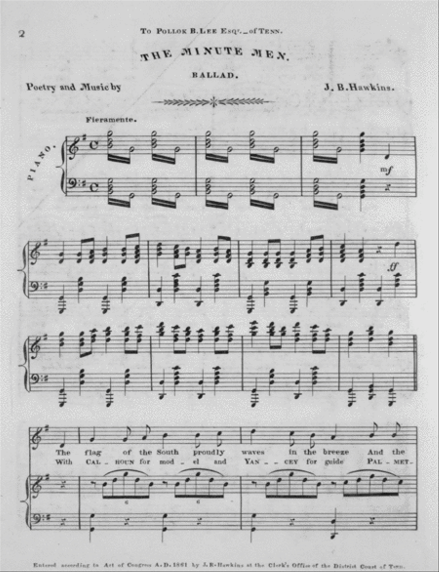 The Minute Men. A Ballad Voice scores gallery preview page 2