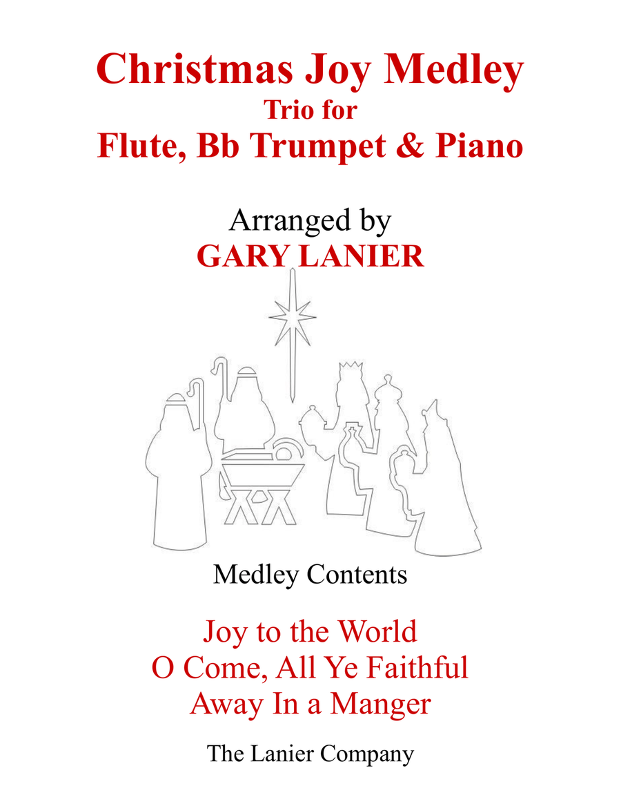 CHRISTMAS JOY MEDLEY (Trio – Flute, Bb Trumpet & Piano with Parts) Flute scores gallery preview page 1