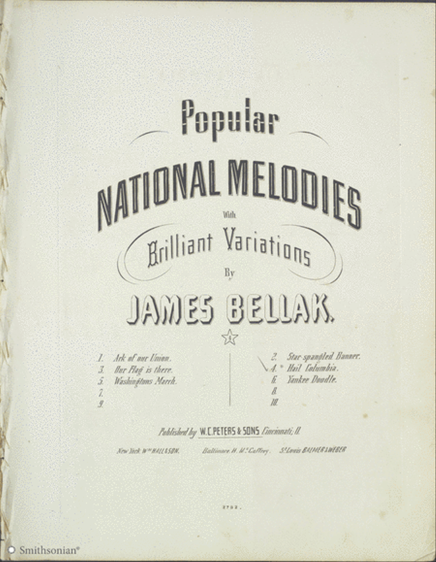 Popular National Melodies with Brilliant Variations: Hail Columbia Piano Solo scores gallery preview page 1