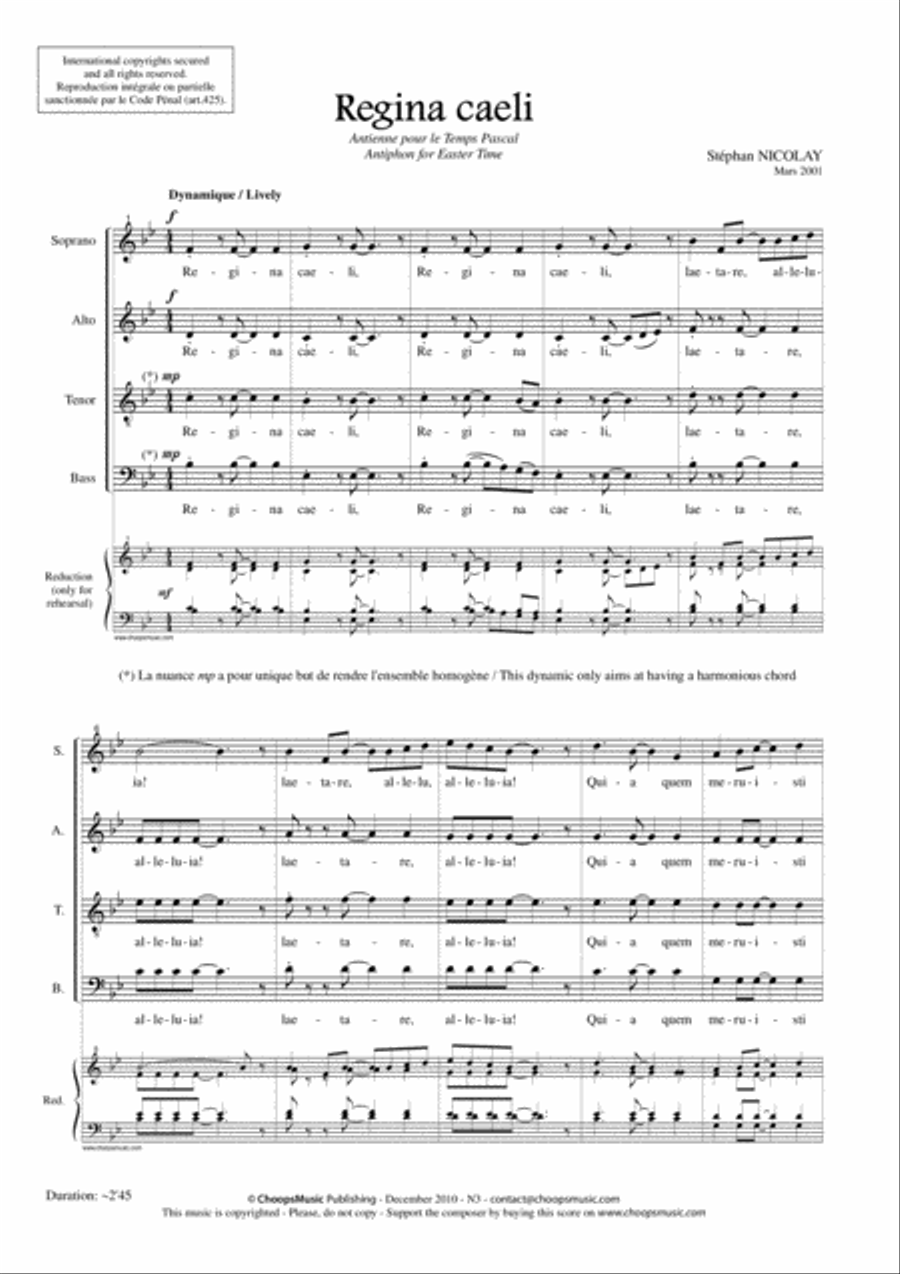 Regina Caeli (Queen of Heaven) 4-Part scores gallery preview page 4