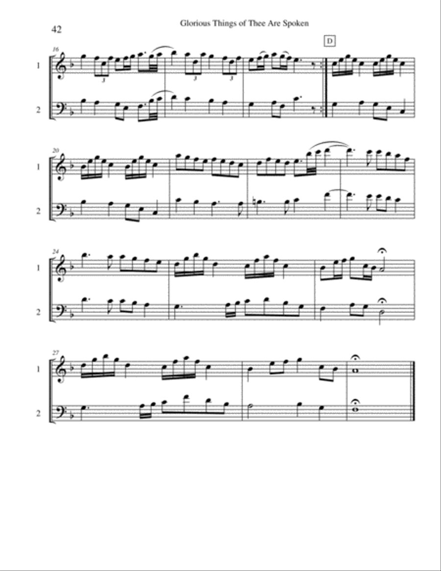Ten Selected Hymns for the Performing Duet, Vol. 3 - violin and cello String Duet scores gallery preview page 2