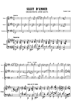 Edward Elgar- Salut d'amour - arrangement for 2 violins, violoncello, and piano