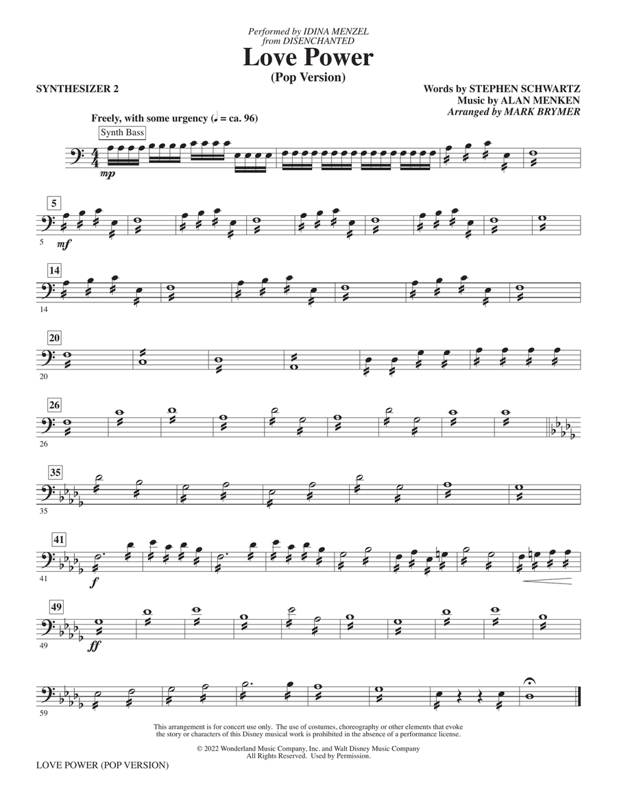 Love Power (from Disenchanted) (arr. Mark Brymer) - Synthesizer II by Idina Menzel Choir - Digital Sheet Music