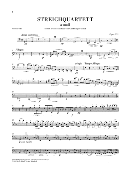 String Quartet A minor Op. 132