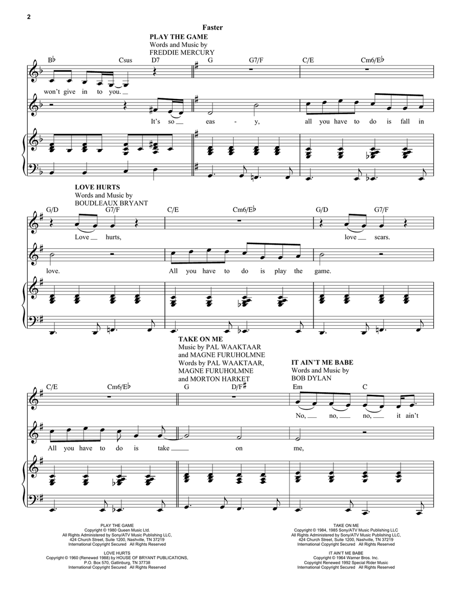 Elephant Love Medley (from Moulin Rouge! The Musical) Voice scores gallery preview page 2
