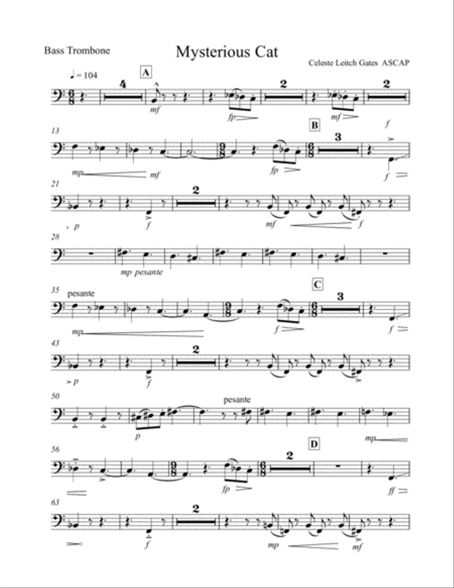 The Mysterious Cat Parts for Voices and Orchestra Full Orchestra scores gallery preview page 1
