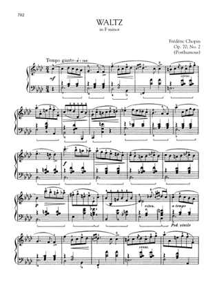 Book cover for Waltz in F minor, Op. 70, No. 2 (Posthumous)