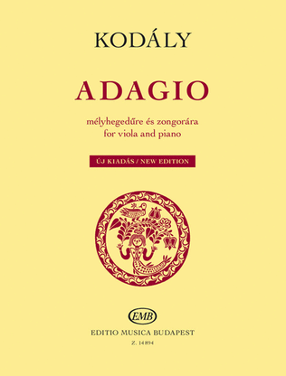 Book cover for Adagio for Viola and Piano