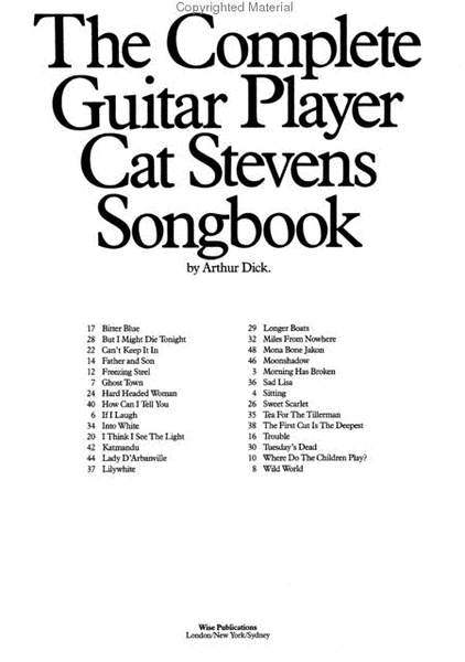 The Complete Guitar Player – Cat Stevens Songbook