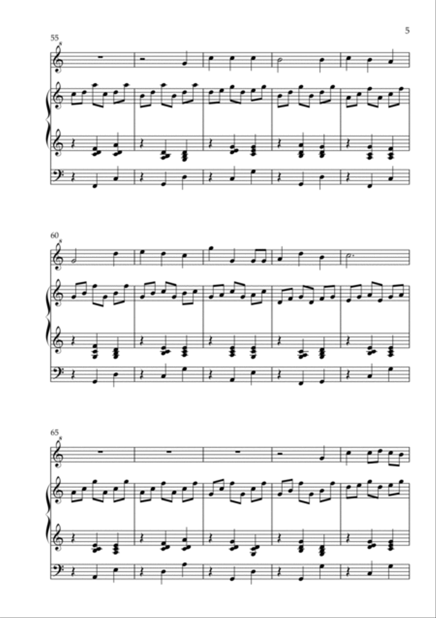 We Wish You a Merry Christmas, Op. 184 (Treble Instrument and Organ) by Vidas Pinkevicius (2022) Woodwind Duet scores gallery preview page 5