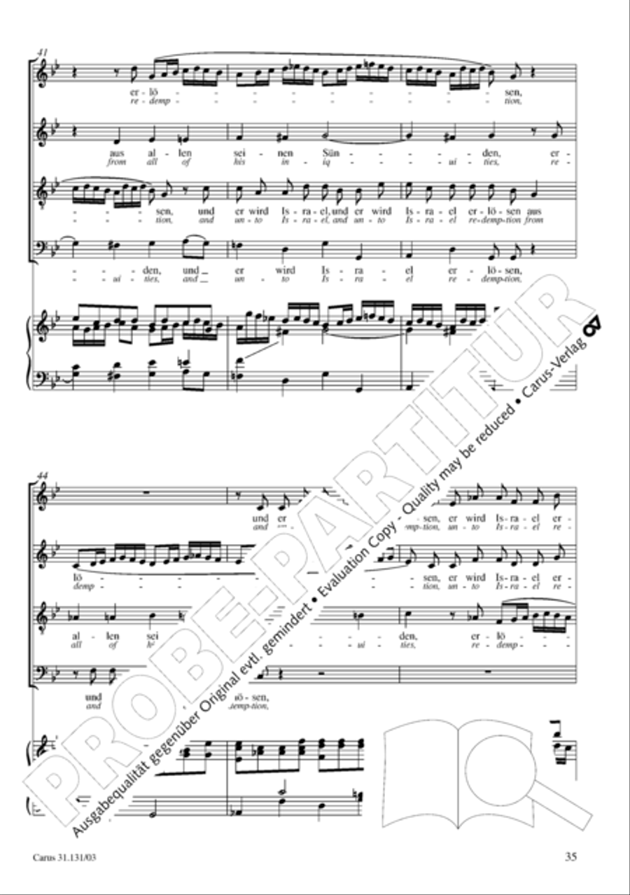 Form the deep, Lord, cried I, Lord, to Thee (Aus der Tiefe rufe ich, Herr, zu dir) 4-Part scores gallery preview page 36