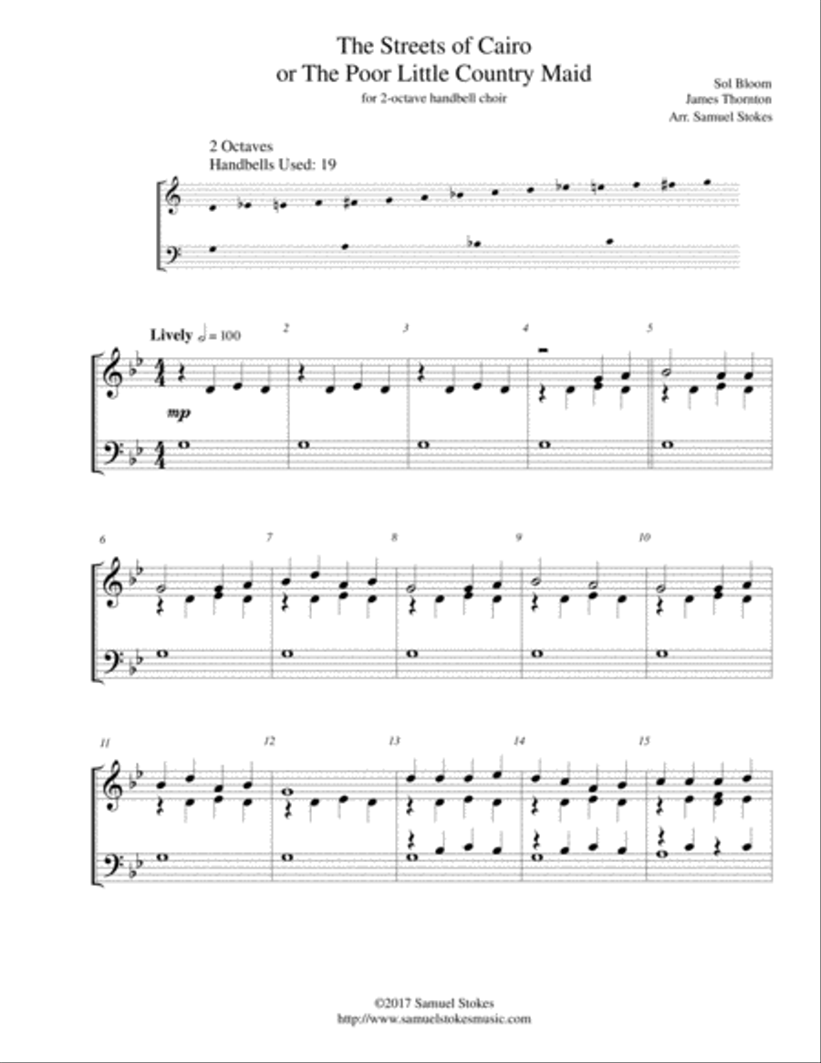 The Streets of Cairo or the Poor Little Country Maid - 2-octave handbell choir 2-Octaves scores gallery preview page 1