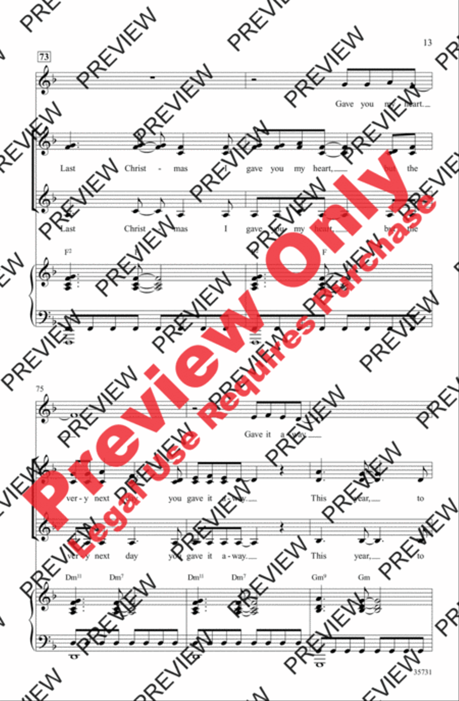 Last Christmas Women's Choir scores gallery preview page 13
