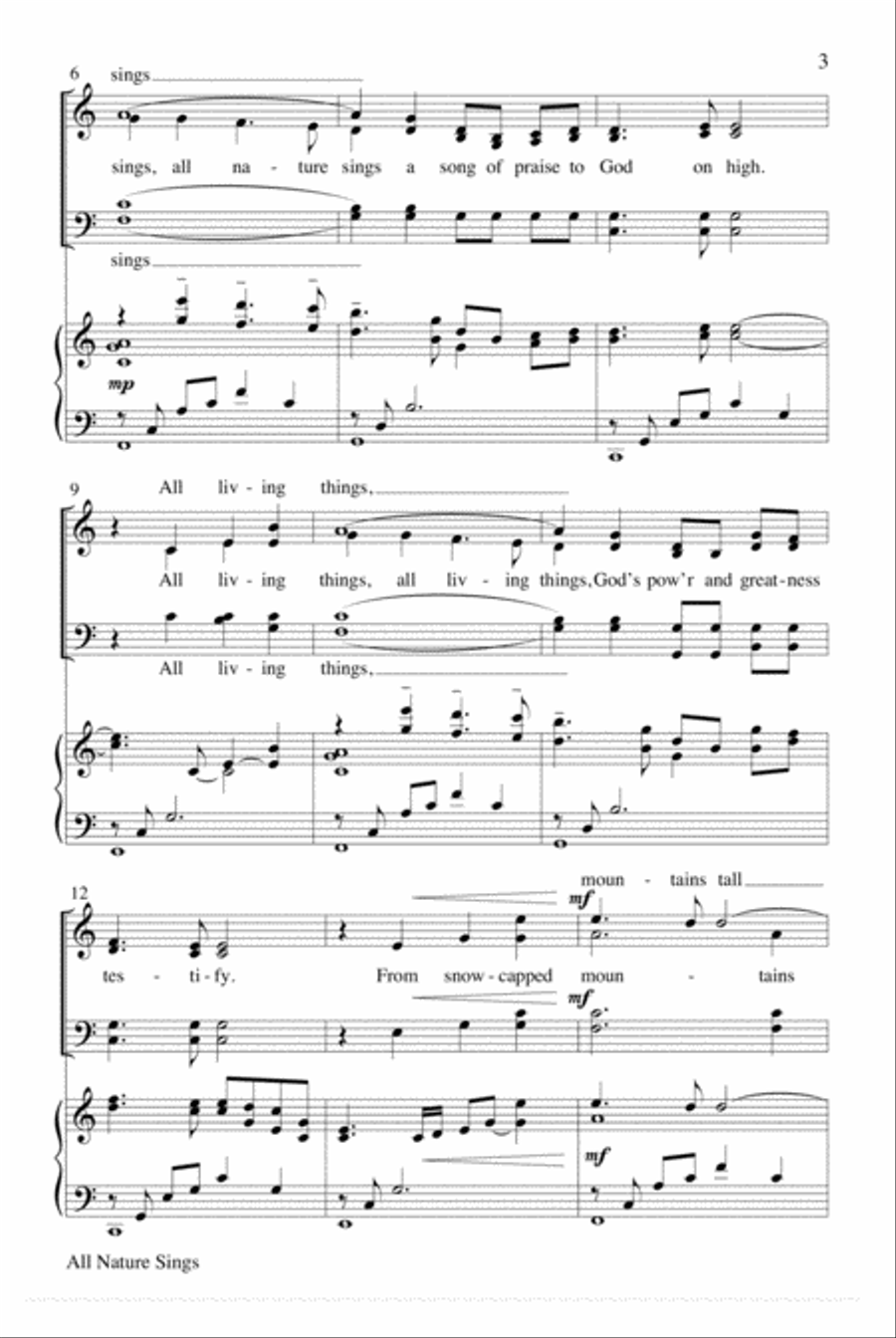 All Nature Sings-SATB 4-Part scores gallery preview page 3