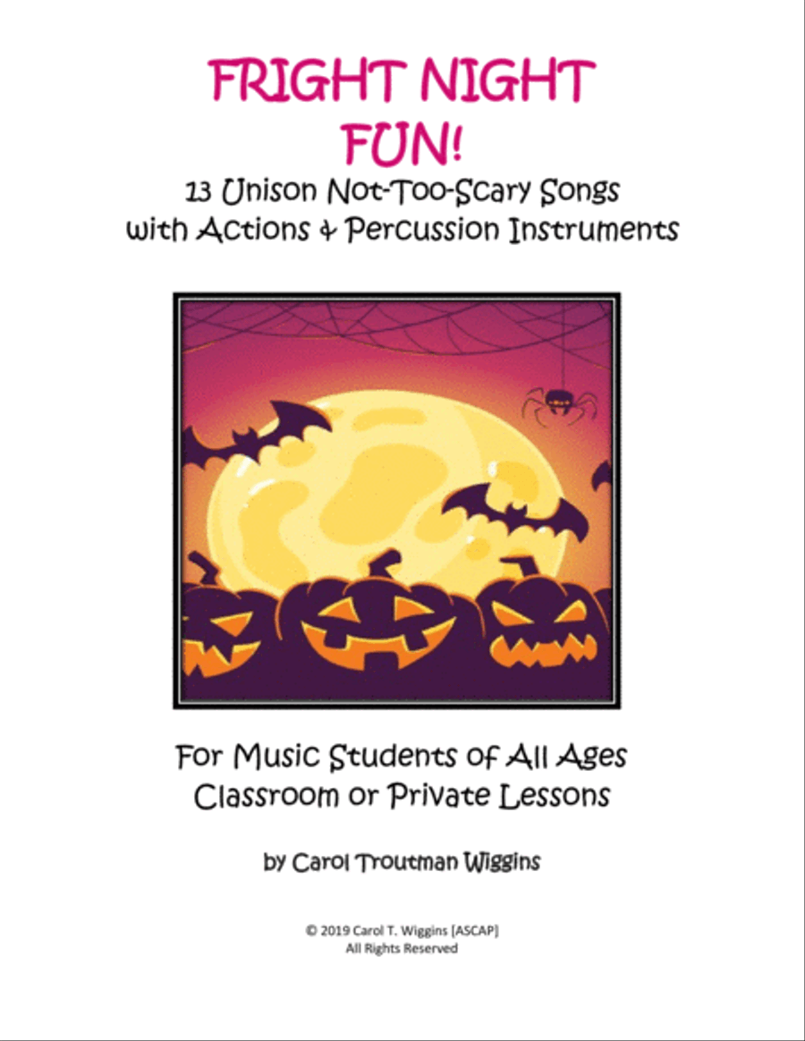 Fright NIght Fun! (13 Unison Not-Too-Scary Songs) Unison Choir scores gallery preview page 3