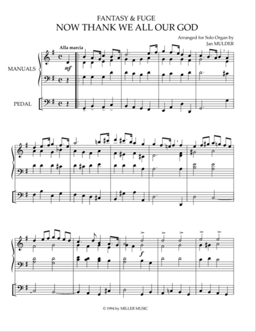 Now Thank We All Our God Organ Solo scores gallery preview page 1