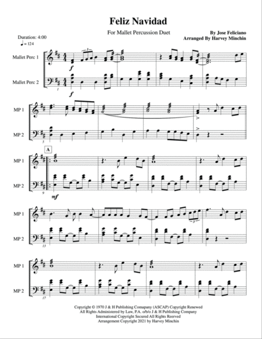Feliz Navidad Feliz Navidad Percussion scores gallery preview page 3