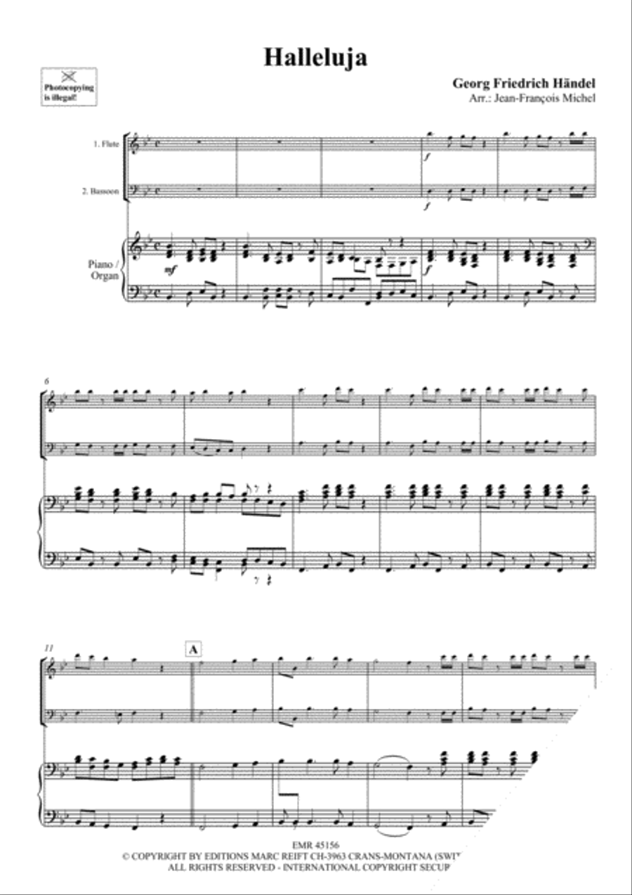 Halleluja (Handel) / Ave Maria (Bach-Gounod) / Trumpet Voluntary (Clarke) Bassoon scores gallery preview page 3