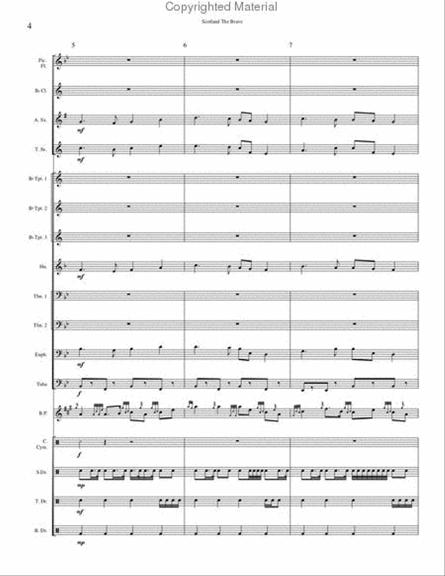 Scotland The Brave Concert Band scores gallery preview page 4