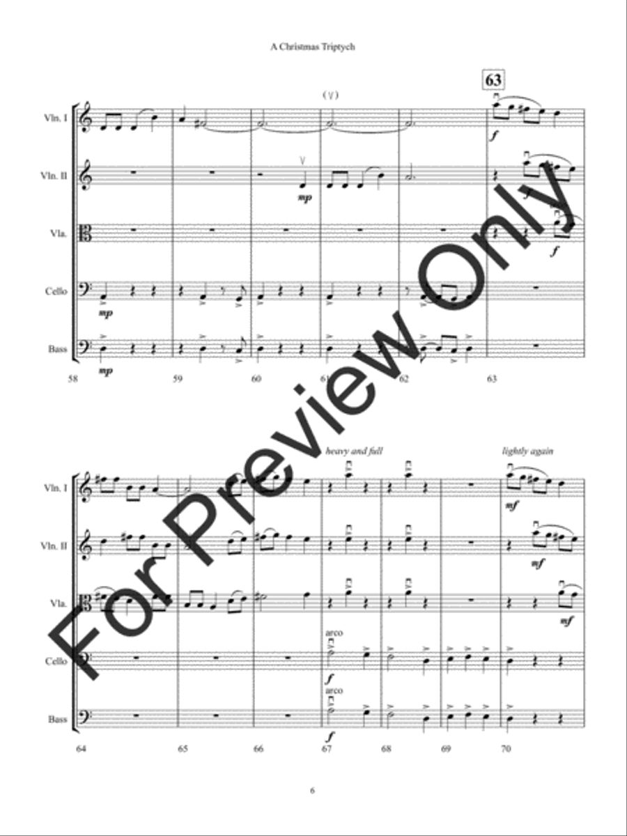 A Christmas Triptych String Orchestra scores gallery preview page 9