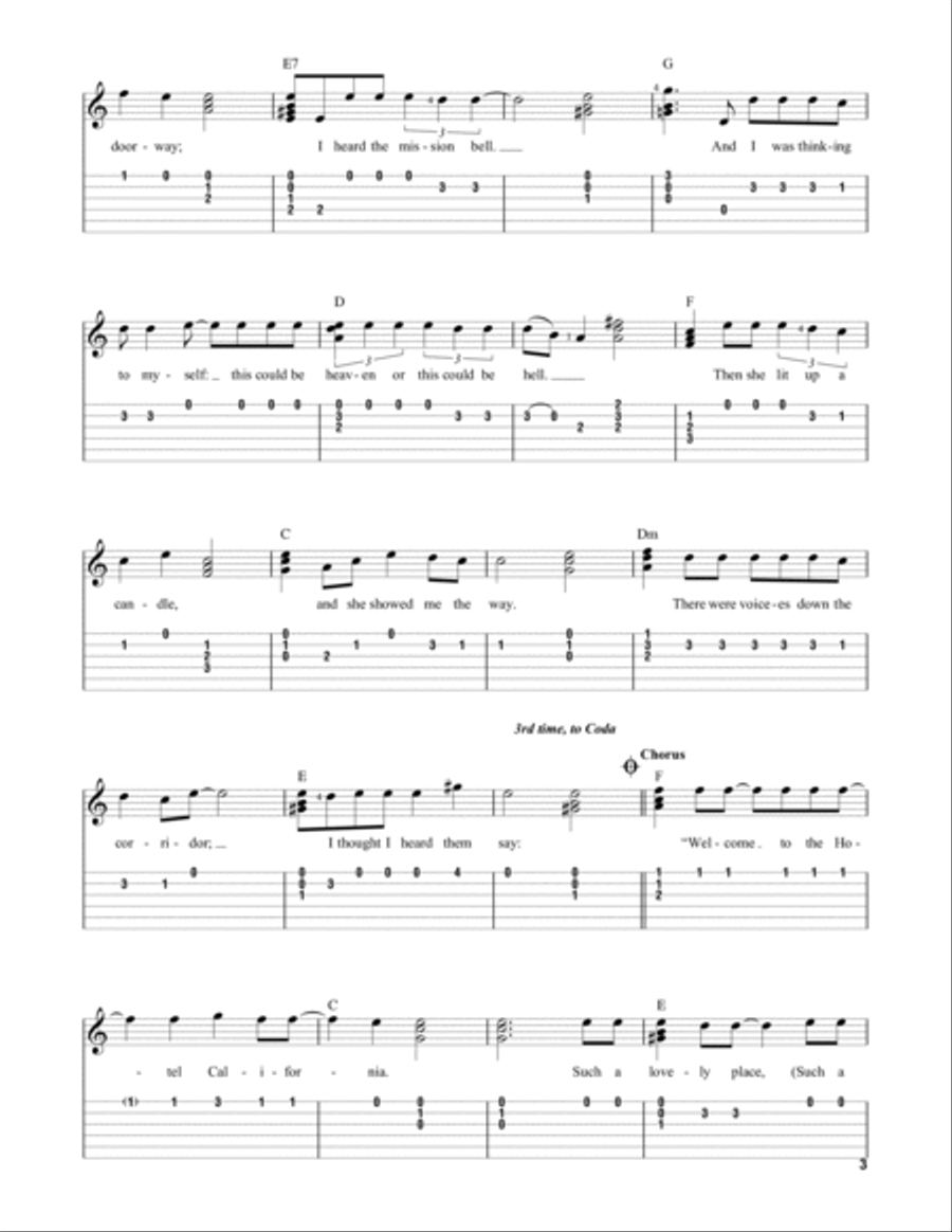Hotel California Acoustic Guitar scores gallery preview page 3