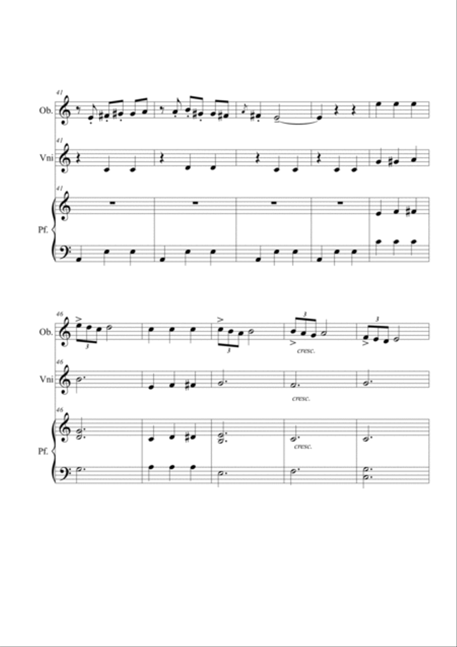 Walzer op. 12 n. 2. Trio oboe, violin and piano English Horn scores gallery preview page 5