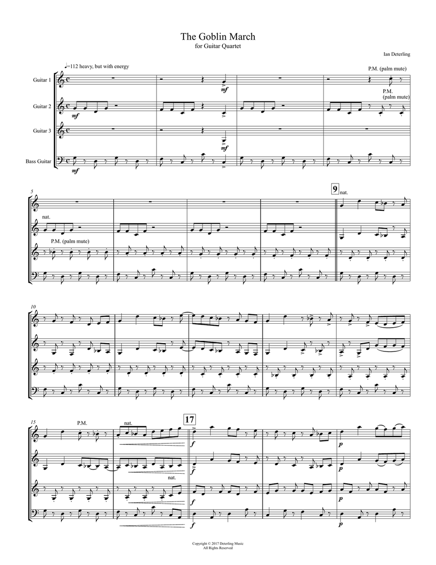 The Goblin March (for Guitar Quartet) The Goblin March (for Guitar Quartet) Guitar Ensemble scores gallery preview page 3