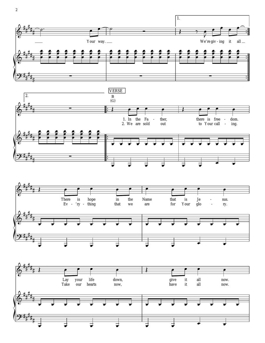 Go Go Piano, Vocal, Guitar scores gallery preview page 2
